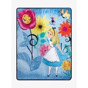 Disney Alice In Wonderland Flowers Throw Blanket, New 48 x 60